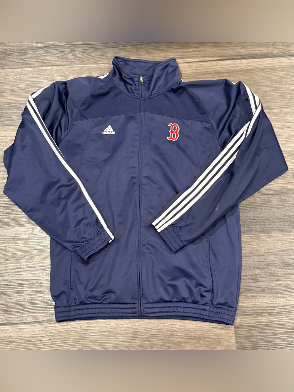 Boston Red Sox Adidas Track Jacket Menβs XL Navy Full Zip MLB 3 Stripe